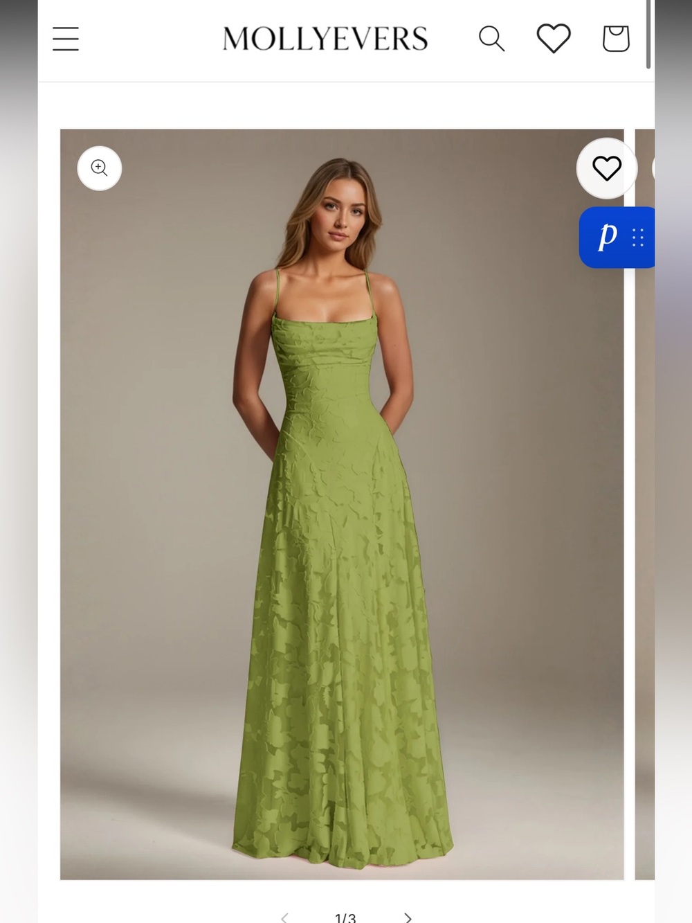 NWT Olive Green Spaghetti-Strap Maxi Dress